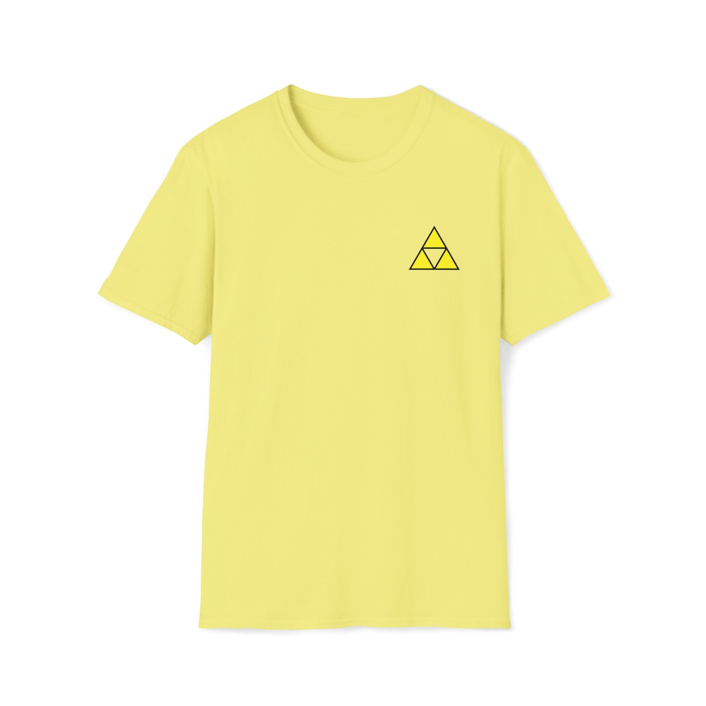 Geometric Triple Yellow Triangles Unisex Softstyle T-Shirt